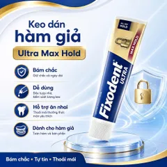 Fixodent Ultra Max Hold 2.2oz (62g) - Kem Dán Hàm Mỹ Tách Lẻ 1 Tuýp