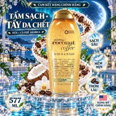 [HÀNG CHÍNH HÃNG MỸ] Sữa Tắm Dưỡng Ẩm Và Tẩy Tế Bào Chết Body OGX Coconut Coffee Chai Lớn 577ml