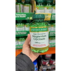 [HÀNG MỸ] Viên Nang Magie Glycinate Hấp Thụ Tối Ưu Nature's Bounty 240mg (180 Viên)