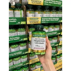[HÀNG MỸ] Viên Nang Magie Glycinate Hấp Thụ Tối Ưu Nature's Bounty 240mg (180 Viên)