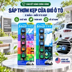 [HÀNG MỸ] Kẹp Khử Mùi Cửa Gió Ô Tô Febreze Car Vent Clips Vỉ 5 Kẹp (Tổng 10.4ml)