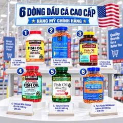 [Hàng Mỹ Chuẩn] Dầu Cá & Omega Cao Cấp Đủ 6 Dòng Kirkland, Nature Made, Nature's Bounty, Pure Alaska