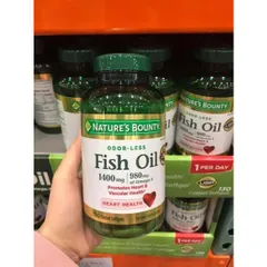 [HÀNG MỸ] Dầu Cá Không Mùi Fish Oil 1400mg 130 VIÊN NATURE 'S BOUNTY