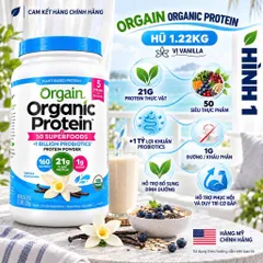 [CHÍNH HÃNG NỘI ĐỊA MỸ] Bột Đạm Hữu Cơ Orgain 50 Siêu Thực Phẩm Bổ Sung 21g Protein Thực Vật (Hũ 510g - 918g - 1.22kg)