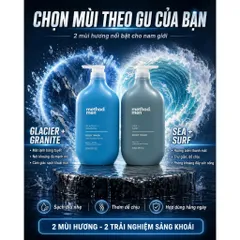 Sữa tắm nam Method Men Body Wash 828ml Glacier + Granite / Sea + Surf Thơm Tho & Cuốn Hút