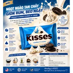 Socola Hershey's Kisses Trắng Nhân Cookie 315g - Đỉnh Cao Ăn Vặt Mỹ