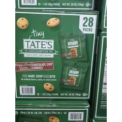 HÀNG MỸ 1 THÙNG 28 GÓI 🍪 Tiny Tate’s Chocolate Chip Cookies – Hộp 28 gói mini
