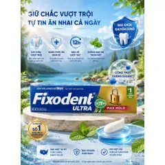 [HÀNG MỸ] Kem Dán Hàm Giả Fixodent Ultra Max Hold Hương Bạc Hà Scope (Tuýp 51g)