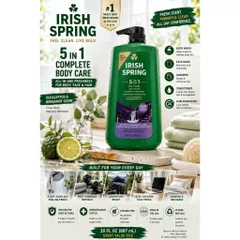 [CHAI ĐẠI SIÊU TIẾT KIỆM] Sữa Tắm Gội Nam Đa Năng Irish Spring 5in1 887ml
