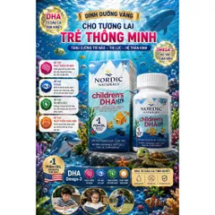 [LÔ MỚI XA] Viên Nhai Bổ Mắt Thông Minh Nordic Naturals Children's DHA Xtra 636mg 90 Viên