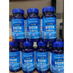 Viên U ống Mọc Tóc Puritan's Pride Biotin 10000 mcg - 50 viên