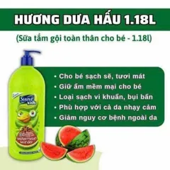 CHAI LỚN 1.18L Sữa Tắm Gội Suave Kids Cho Bé 3 Trong 1 Hương DƯA HẤU 832076