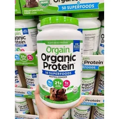 Mẫu mới của Mỹ bột đạm thực vật hữu cơ hương VANI 1200g, 1.24kg Orgain Organic Protein Plant Based Protein Powder
