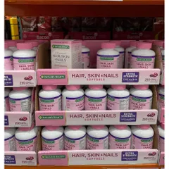 HẠN SD  11/2025 hair skin nails Viên Uốn g Đẹp Da, Tóc, Móng Hair Skin Nail Nature's Bounty 250 Viên Mỹ