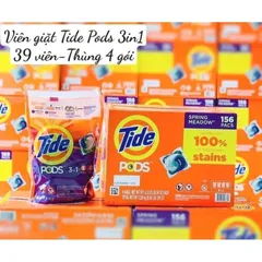 1 bịch Viên giặt xả Tide Pods bịch 39 viên của Mỹ mẫu mới thùng 156 viên có 4 bịch