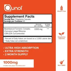 Viên uống tinh chất nghệ QUNOL Extra Strength TURMERIC Curcumin 1000mg
