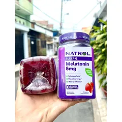 Hàng Mỹ Date 6/2025 Kẹọ Dẻo Giúp Ngủ Ngon Natrol Melatonin 5 Mg Sleep 180 Viên Vị Dâu