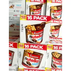 1 thùng 16 hộp Bánh Que Chấm Nutella Socola Hạt Dẻ 52g - Hàng Mỹ