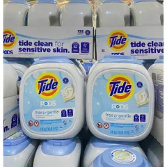 Chính hãng của Mỹ Viên Nước Giặt cho da nhạy cảm Tide PODS Free & Gentle (Mỹ) 152 viên