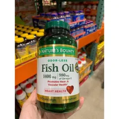 Dầu C á Không Mùi Fish Oil 1400mg 130 VIÊN NATURE 'S BOUNTY CHÍNH HÃNG date 2026 của Mỹ
