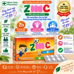 Viên Uống Z-i-n-c Bổ Sung Khoáng Chất Cho Trẻ Em & Người Lớn Tăng Cường Thể Trạng Hộp 100 Viên