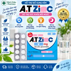 Viên Uống A-T Z-i-n-c 10mg Hỗ Trợ Bổ Sung Kẽm & Tăng Cường Đề Kháng Cho Cơ Thể Hộp 100 Viên (10 Vỉ x 10 Viên)