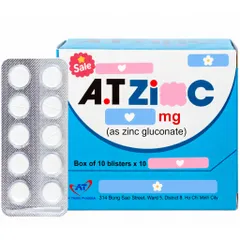 Viên Uống A-T Z-i-n-c 10mg Hỗ Trợ Bổ Sung Kẽm & Tăng Cường Đề Kháng Cho Cơ Thể Hộp 100 Viên (10 Vỉ x 10 Viên)