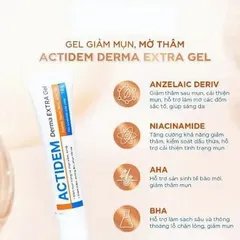 ✨ Gel Actidem Derma Extra Giảm Mụn Mờ Thâm 18g - Azelaic + BHA + AHA + B5 Chính Hãng