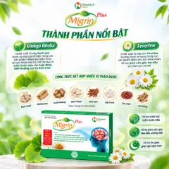 Migrin Plus Hộp 60 Viên – Viên Uống Hỗ Trợ Tuần Hoàn Não, Hỗ Trợ Giảm Cảm Giác Đau Đầu, Khó Ngủ