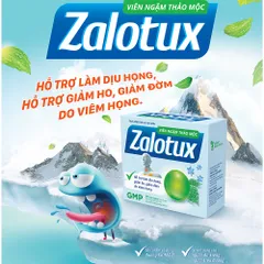 Viên ngậm thảo mộc Zalotux - Kẹo Ngậm Hỗ Trợ Giảm Ho, Ngứa Rát Họng, Giảm Đờm - Hộp 20 viên