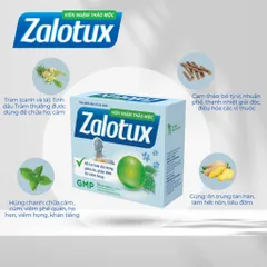 Viên ngậm thảo mộc Zalotux - Kẹo Ngậm Hỗ Trợ Giảm Ho, Ngứa Rát Họng, Giảm Đờm - Hộp 20 viên