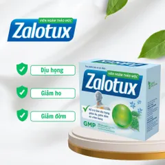 Viên ngậm thảo mộc Zalotux - Kẹo Ngậm Hỗ Trợ Giảm Ho, Ngứa Rát Họng, Giảm Đờm - Hộp 20 viên