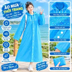 Áo Mưa Liền Thân Du Lịch Chống Thấm Gọn Nhẹ Dễ Mang Theo