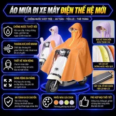 Áo Mưa Đi Xe Máy Bộ quần áo mưa Xe Máy Cánh Dơi Choàng Vải Cao Cấp 4 Màu Chống Rách Trùm Kín Chống Nước Có Lỗ Xỏ Gương