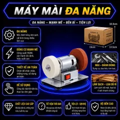 Máy Mài 2 đá Mini Để Bàn, Dụng Cụ điện Cơ Máy Mài Máy Mài Đa Năng Bền Bỉ Máy Đánh Bóng Và Loại Bỏ Gỉ Sét , Mài Kéo