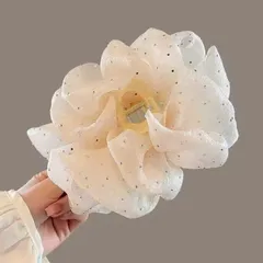 Kẹp Tóc Nơ Voan Tiểu Thư Phong Cách Hàn Quốc Size 13cm Kẹp Tóc Nơ Voan Chấm Bi Cặp Tóc Nơ Size Lớn Búi Sau Đầu Tiều Thư