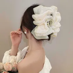 Kẹp Tóc Nơ Voan Tiểu Thư Phong Cách Hàn Quốc Size 13cm Kẹp Tóc Nơ Voan Chấm Bi Cặp Tóc Nơ Size Lớn Búi Sau Đầu Tiều Thư