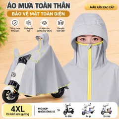 Áo Mưa Đi Xe Máy Bộ quần áo mưa Xe Máy Cánh Dơi Choàng Vải Cao Cấp 4 Màu Chống Rách Trùm Kín Chống Nước Có Lỗ Xỏ Gương
