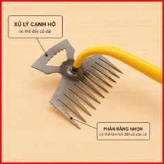 Dụng Cụ Làm Vườn Bằng Thép Không Rỉ, Dụng Cụ Cào Cỏ Tay Cầm Dài, 11 Răng, Nhỏ Gọn Dễ Sử Dụng