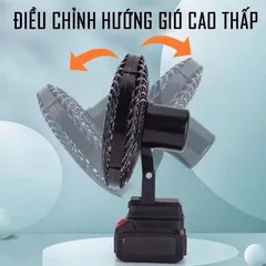 Quạt Tích Diện Pin 10 Cell, Quạt Sắt , Cánh Sắt ,Chạy Liên Tục & Tiếng. Quạt Tích Điện Pin Trâu Để Bàn