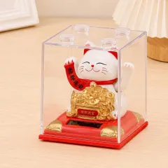 Mèo Thần Tài Màu Trắng Năng Lượng Mặt Trời Tự Động Vẫy Tay Cảm Ứng Ánh Sáng