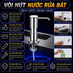 Vòi bơm nước rửa chén hút chất tẩy rửa, lắp đặt dễ dàng, xoay 360 độ nút ấn mượt mà