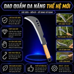 Dao Quắm Đi Rừng Đa Năng Chất Liệu Thép Magan - Dao Quắm