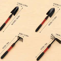 Bộ 4 Món Dụng Cụ Làm Vườn Thép Không Gỉ Bền Chắc - 4Pcs