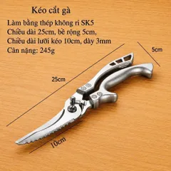 Kéo Đa Năng SK5 Cắt Gà , Vịt , Ngan - Cắt Xương Cộng Lực Siêu Bén Đa Năng Chất Liệu Thép Không Gỉ Cứng Cáp Chắc Chắn