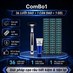 Set Dao Cạo Râu 36 Lưỡi Tặng Kèm 1 Thân Cạo,  Kem Mềm Râu Dễ Dàng Sử Dụng An Toàn Cho Da