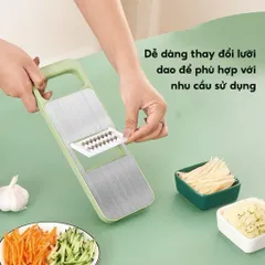 Dụng Cụ Nạo, Cắt Rau Củ Quả 5 Lưỡi Dao Inox 304 Không Rỉ - Dao Gọt Hoa Quả, Tay Cầm Nắm Tránh Đứt Tay Thông Minh
