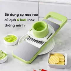Dụng Cụ Nạo, Cắt Rau Củ Quả 5 Lưỡi Dao Inox 304 Không Rỉ - Dao Gọt Hoa Quả, Tay Cầm Nắm Tránh Đứt Tay Thông Minh