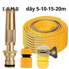 Vòi Xịt Tăng Áp 3 Chế Độ Xịt Áp Lực Nước Mạnh Dành Cho Tưới Cây Rửa Xe Làm Vườn, Loại Dây 5M-10M-15M-20M