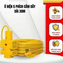 Cuộn Dây Điện 30M Nối Dài Có 5 Đầu Cắm Dây Đúc Chịu Tải Cao Đa Năng Tiện Lợi